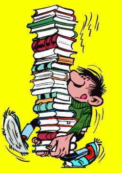 Gaston pile de livres.gif